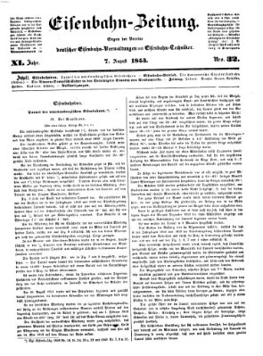 Eisenbahn-Zeitung Sonntag 7. August 1853