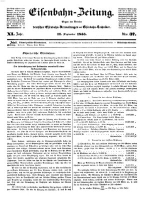 Eisenbahn-Zeitung Sonntag 11. September 1853