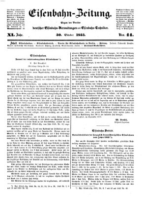 Eisenbahn-Zeitung Sonntag 30. Oktober 1853