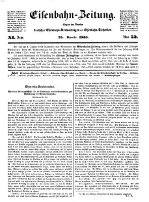 Eisenbahn-Zeitung Sonntag 25. Dezember 1853