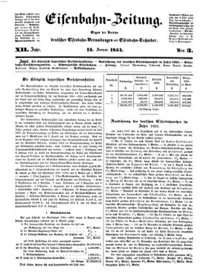 Eisenbahn-Zeitung Sonntag 15. Januar 1854