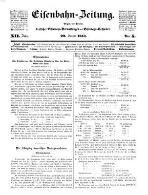 Eisenbahn-Zeitung Sonntag 29. Januar 1854