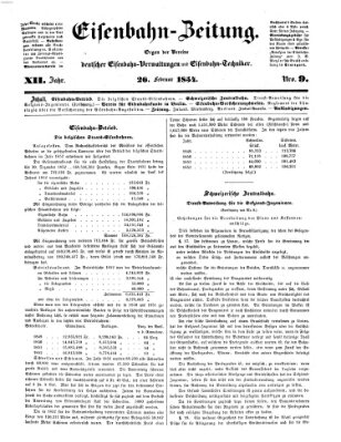 Eisenbahn-Zeitung Sonntag 26. Februar 1854