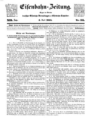 Eisenbahn-Zeitung Montag 3. April 1854