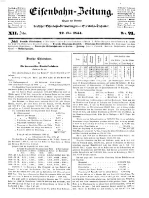 Eisenbahn-Zeitung Montag 22. Mai 1854