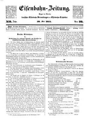 Eisenbahn-Zeitung Montag 29. Mai 1854