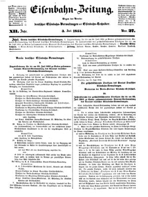 Eisenbahn-Zeitung Montag 3. Juli 1854