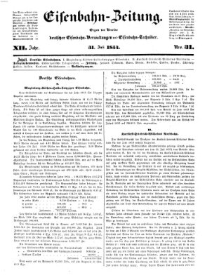 Eisenbahn-Zeitung Montag 31. Juli 1854