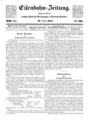 Eisenbahn-Zeitung Montag 28. August 1854