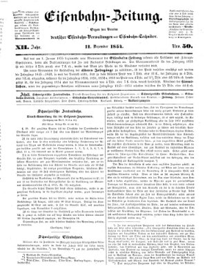 Eisenbahn-Zeitung Montag 11. Dezember 1854