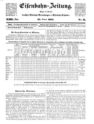 Eisenbahn-Zeitung Mittwoch 24. Januar 1855