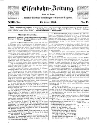 Eisenbahn-Zeitung Mittwoch 14. Februar 1855