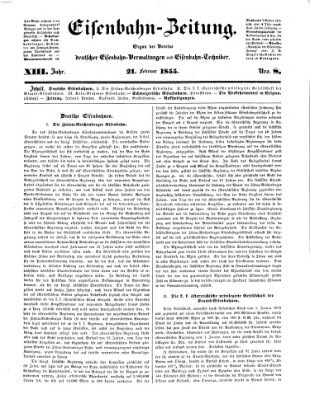 Eisenbahn-Zeitung Mittwoch 21. Februar 1855