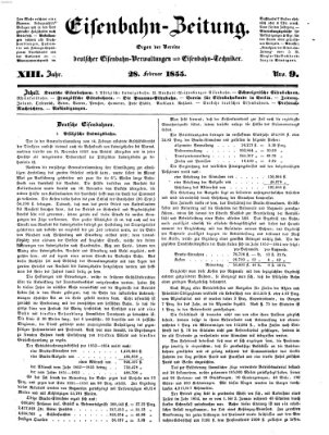 Eisenbahn-Zeitung Mittwoch 28. Februar 1855