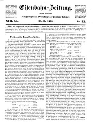 Eisenbahn-Zeitung Mittwoch 23. Mai 1855