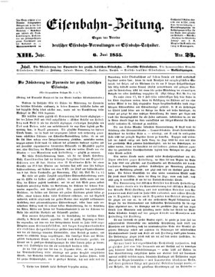 Eisenbahn-Zeitung Sonntag 6. Mai 1855