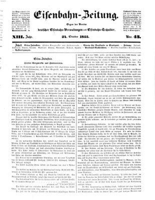 Eisenbahn-Zeitung Mittwoch 24. Oktober 1855
