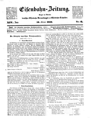 Eisenbahn-Zeitung Sonntag 10. Februar 1856