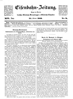 Eisenbahn-Zeitung Sonntag 24. Februar 1856