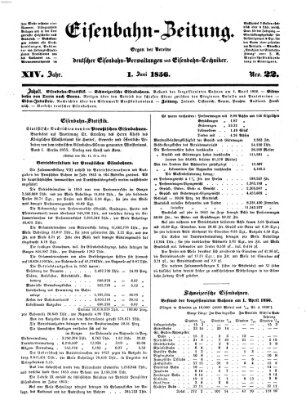 Eisenbahn-Zeitung Sonntag 1. Juni 1856