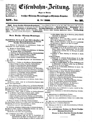 Eisenbahn-Zeitung Sonntag 6. Juli 1856