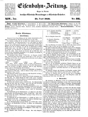 Eisenbahn-Zeitung Sonntag 24. August 1856