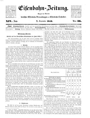 Eisenbahn-Zeitung Sonntag 7. September 1856