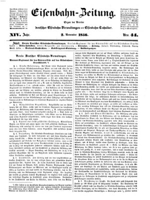 Eisenbahn-Zeitung Sonntag 2. November 1856