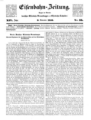 Eisenbahn-Zeitung Sonntag 9. November 1856