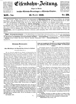 Eisenbahn-Zeitung Sonntag 28. Dezember 1856