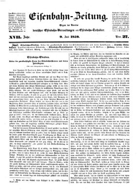 Eisenbahn-Zeitung Samstag 9. Juli 1859