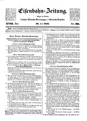 Eisenbahn-Zeitung Samstag 30. Juli 1859