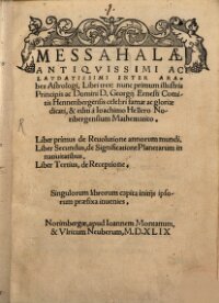 Messahalae antiquissimi inter Arabes astrologis libri tres