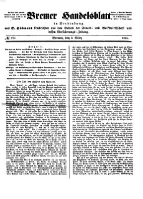 Bremer Handelsblatt Freitag 9. März 1855