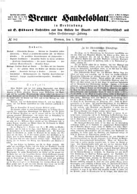 Bremer Handelsblatt Donnerstag 5. April 1855