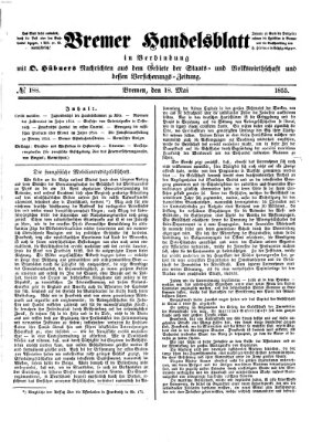 Bremer Handelsblatt Freitag 18. Mai 1855