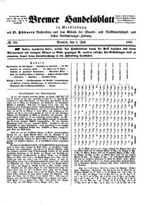 Bremer Handelsblatt Freitag 6. Juli 1855