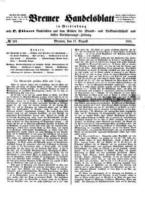 Bremer Handelsblatt Freitag 17. August 1855