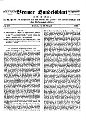 Bremer Handelsblatt Freitag 31. August 1855