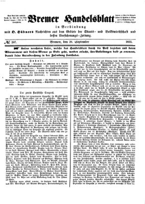 Bremer Handelsblatt Freitag 28. September 1855