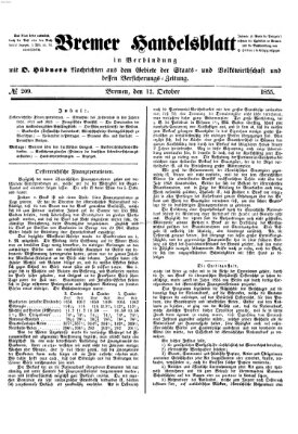 Bremer Handelsblatt Freitag 12. Oktober 1855