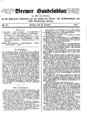 Bremer Handelsblatt Freitag 26. Oktober 1855