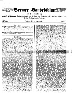 Bremer Handelsblatt Freitag 9. November 1855