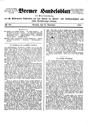 Bremer Handelsblatt Freitag 30. November 1855