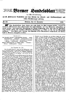 Bremer Handelsblatt Samstag 29. Dezember 1855