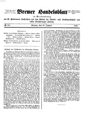 Bremer Handelsblatt Samstag 19. Januar 1856