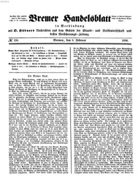 Bremer Handelsblatt Samstag 9. Februar 1856