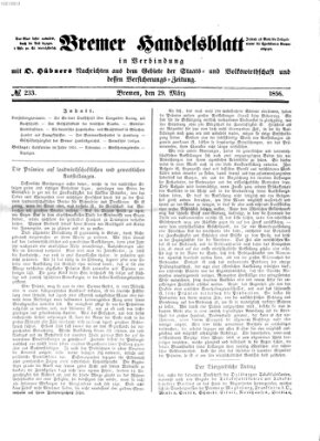 Bremer Handelsblatt Samstag 29. März 1856