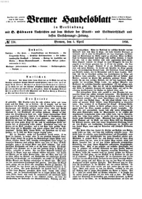 Bremer Handelsblatt Samstag 5. April 1856