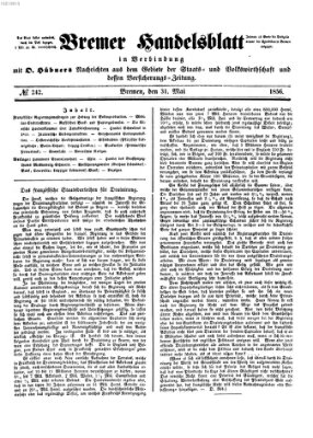 Bremer Handelsblatt Samstag 31. Mai 1856